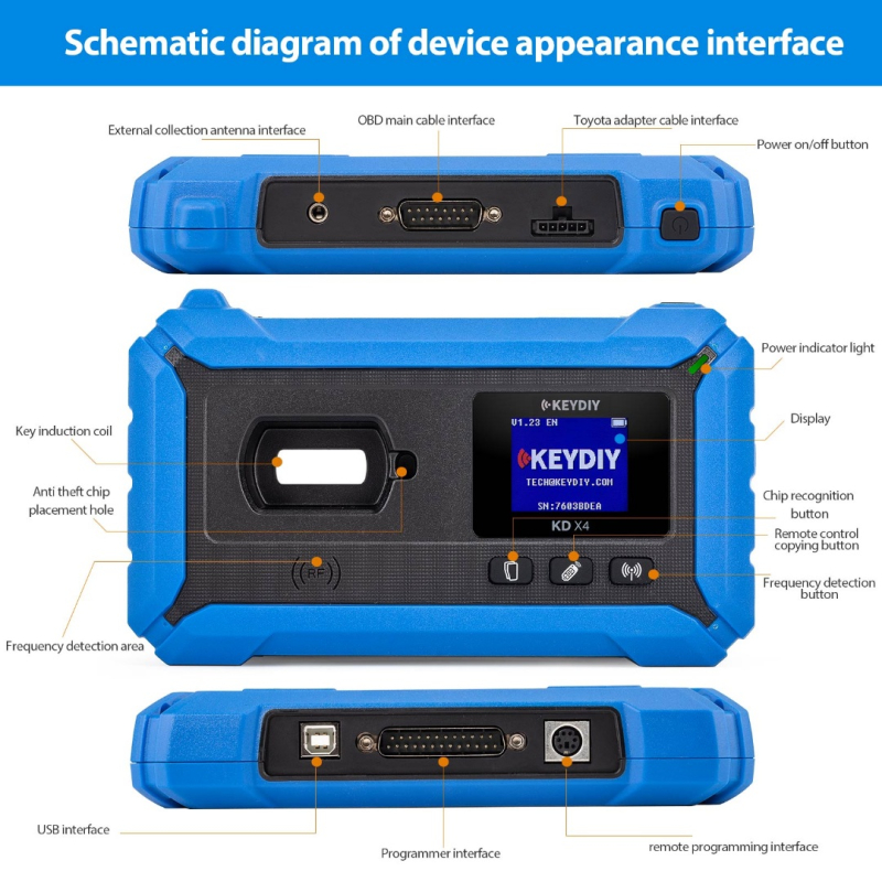 KEYDIY KD-X4 Программатор ключей. Поддержка MQB48, MQB49, 5C, 5D, MLB, BDC3, FBS4