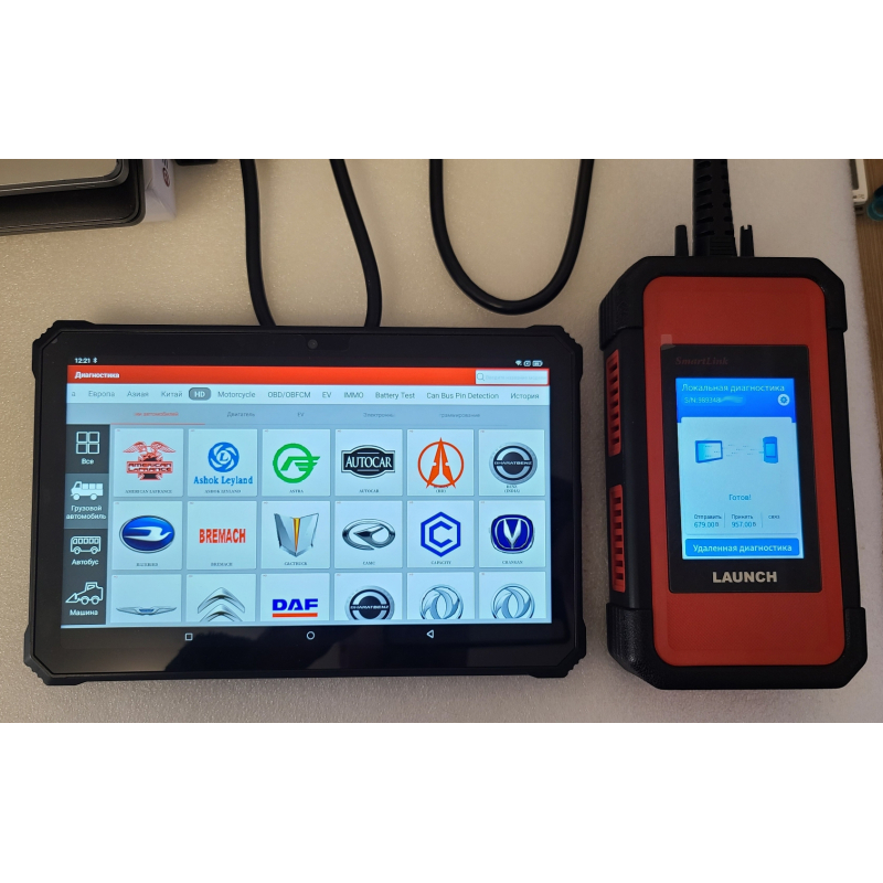 Комплект Launch Smartlink v2.0 + LVS Легковые, Грузовые, Электро + Ударопрочный Планшет Blackview 256/8Gb