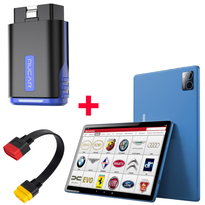 Комплект Mucar DRIVERSCAN + LVS PRO 310 марок + Планшет Android 256/8Gb + OBD2 удлинитель