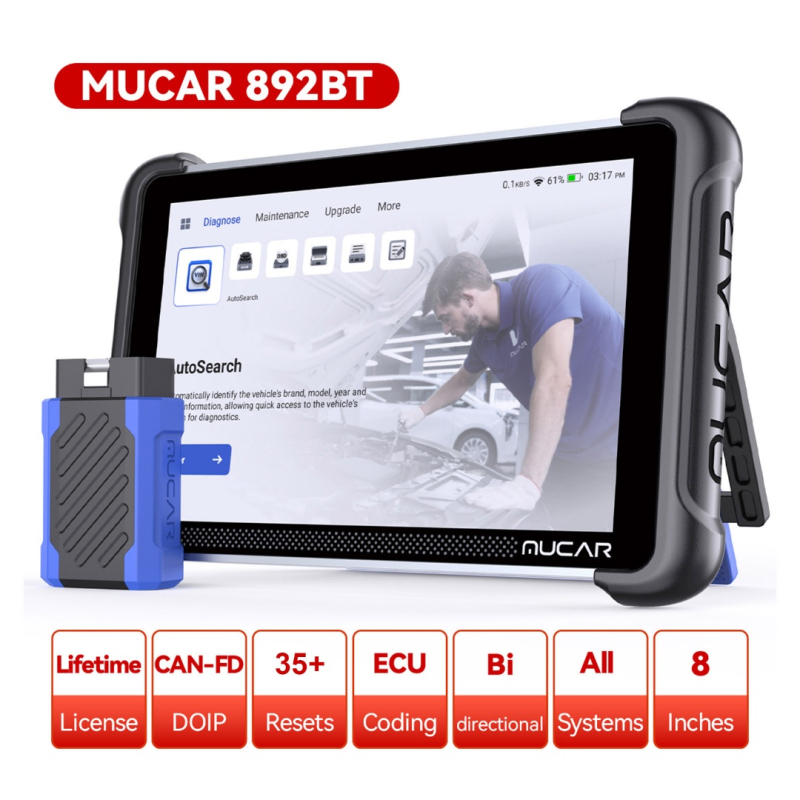 MUCAR 892BT – автосканер с AI-помощником и бесплатными обновлениями (CAN FD и DoIP)