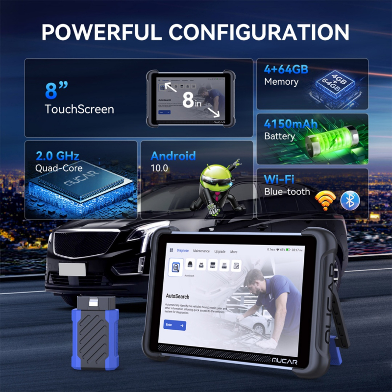 MUCAR 892BT – автосканер с AI-помощником и бесплатными обновлениями (CAN FD и DoIP)