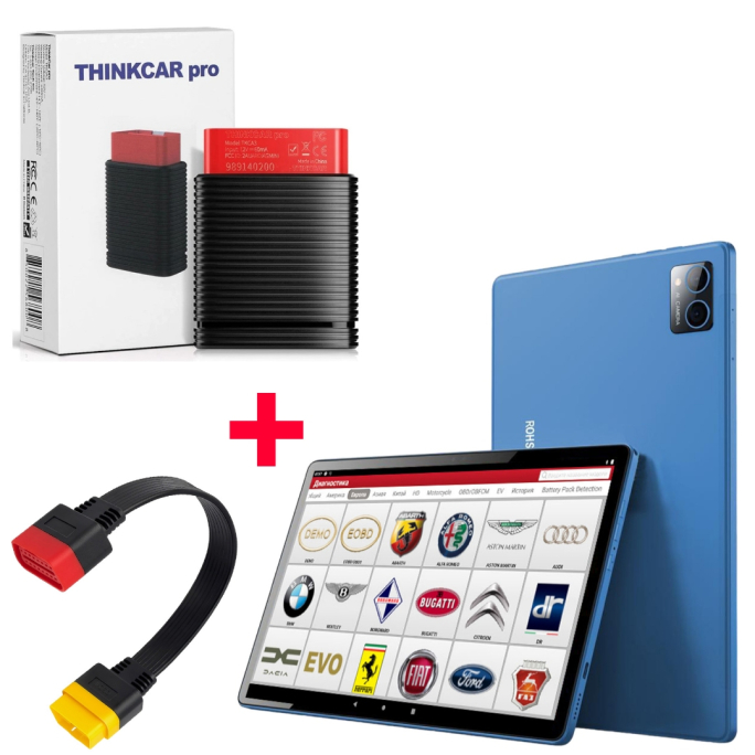 Набор ThinkCar PRO c ПО LVS x431 310 марок + Планшет Android 256/8Gb + OBD2 удлинитель