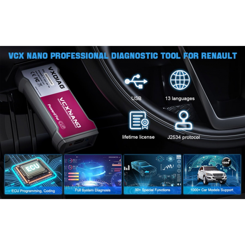 VXDIAG VCX Nano Renault Диагностический сканер
