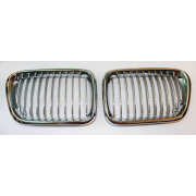 Решетка радиатора BMW E36 96-97 (хром+серебро)