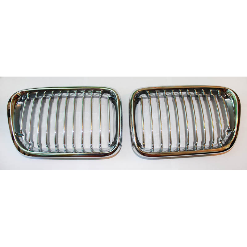 Решетка радиатора BMW E36 96-97 (хром+серебро)