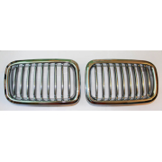 Решетка радиатора BMW E36 '91-95 (хром+серебро)