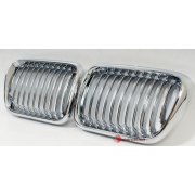 Решетка радиатора BMW E36 96-97 (хром+серебро)