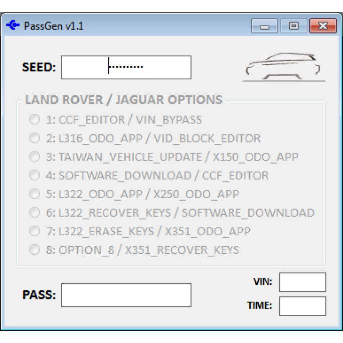 JLR SDD Генератор паролей кодированного доступа