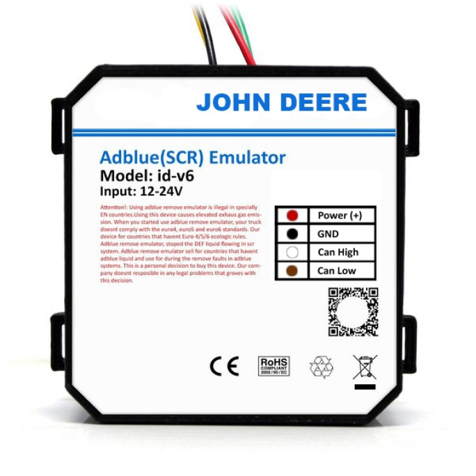 Эмулятор AdBlue JOHN DEERE EURO 6 ( SCR, адблю ). Сделано в Европе.