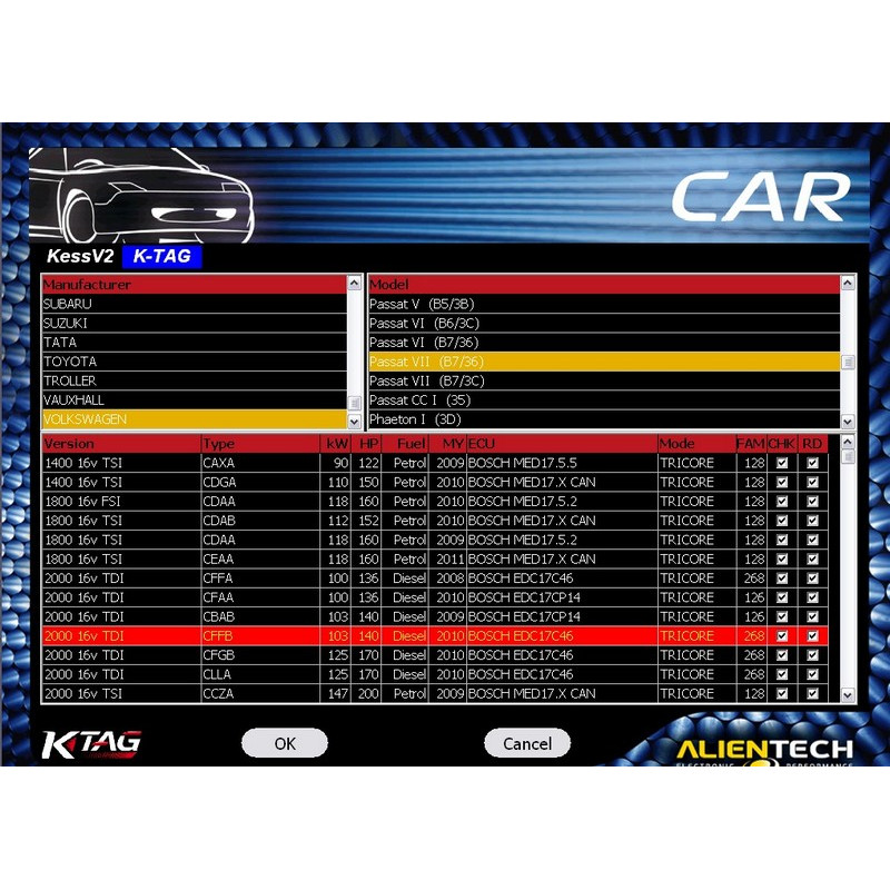 K-TAG 2.11 / 2.13 программатор ЭБУ (прошивка KTAG 6.070)