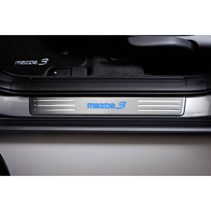 Накладки на пороги Mazda 3 с LED подсветкой