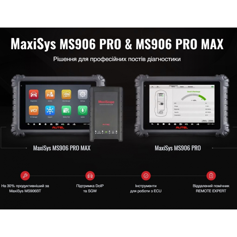 Autel MaxiSys MS906 Pro Мультимарочный автосканер, 2 года обновлений